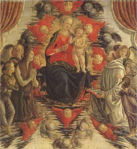 Francesco Botticini The Virgin and Child in Glory with (mk05) Norge oil painting art